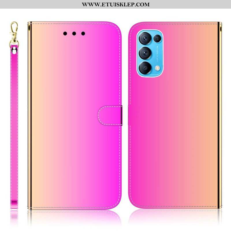 Etui Folio do Oppo Find X3 Lite Osłona Lusterka Ze Sztucznej Skóry